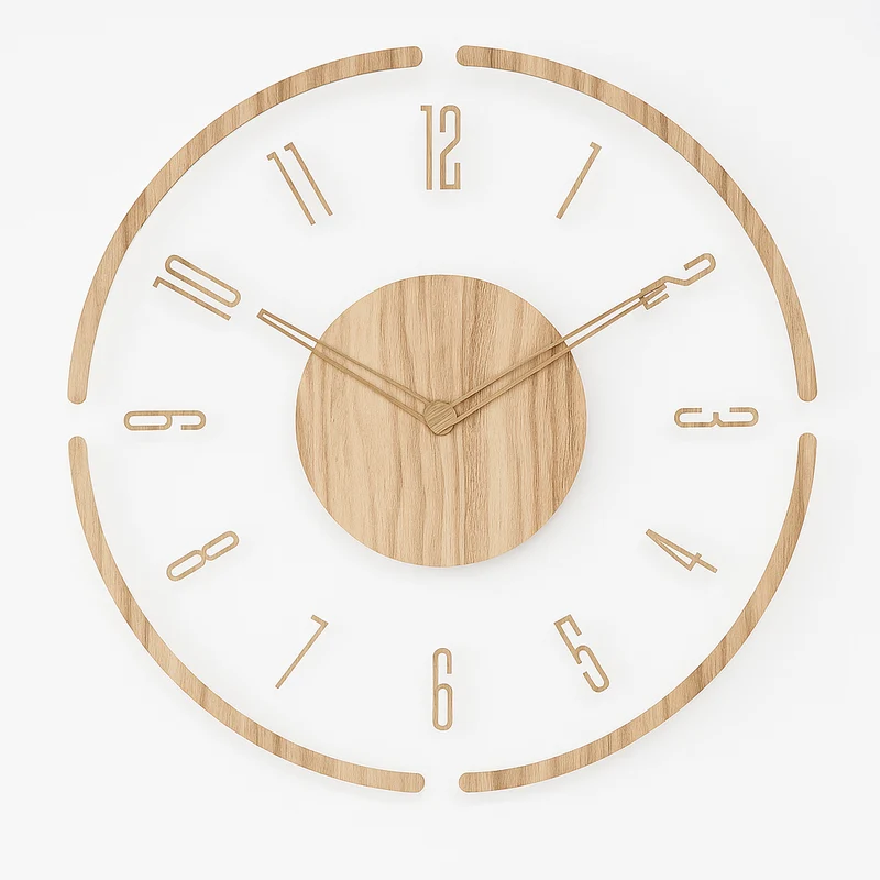 Modern Scandinavian Wooden Wall Clock