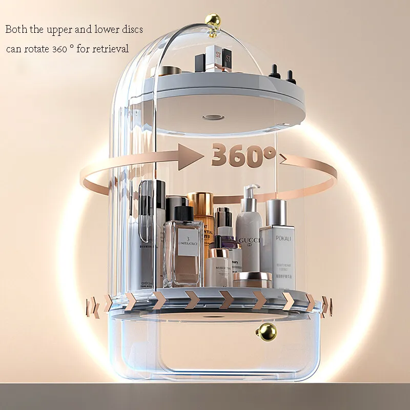 Cosmory – Make-up Organizer met Deksel & 360° Draaibaar Ontwerp