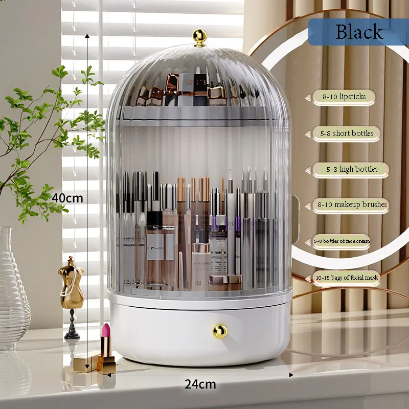 Cosmory – Make-up Organizer met Deksel & 360° Draaibaar Ontwerp