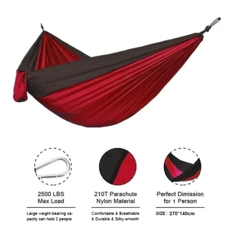 TrailNest – Outdoor Hangmat van Parachutestof – 1 Persoon, Draagbaar