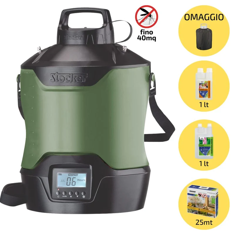Sistema Antizanzare Geyser Nebulizzatore Plus 12 litri Stocker colore Verde in Kit