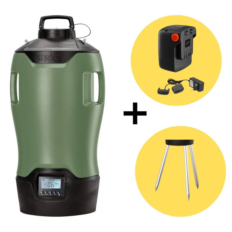 Sistema Antizanzare Geyser Nebulizzatore E-25 MI Verde 21V Stocker con Batteria e Caricabatteria
