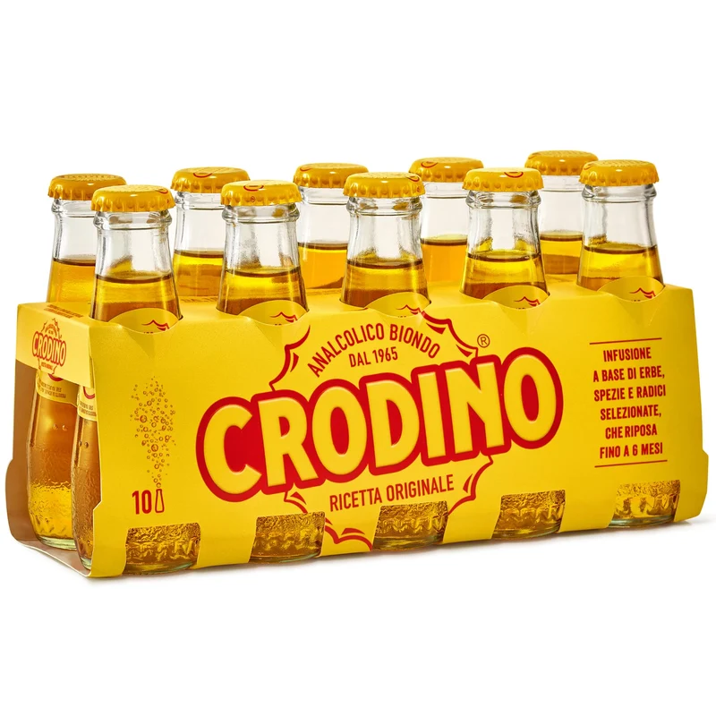 Crodino Biondo - Aperitivo Analcolico Pronto da Bere, 10 Bottigliette da 10 cl