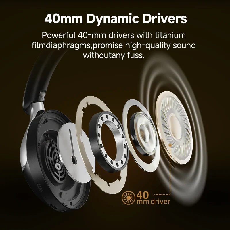 Soundoria – Draadloze hoofdtelefoon 50dB ANC & LDAC – 55u speeltijd