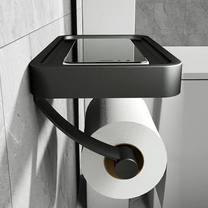 Veltrix Toiletrolhouder – Roestvrijstalen toiletrolhouder met plankje en geborsteld design