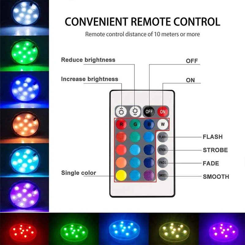 AquaGlow Waterdichte LED Verlichting – Oplaadbaar, Kleurrijk & Geschikt voor Vijver of Zwembad