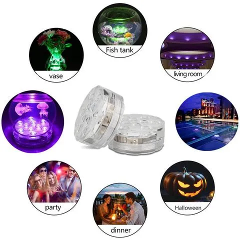 AquaGlow Waterdichte LED Verlichting – Oplaadbaar, Kleurrijk & Geschikt voor Vijver of Zwembad