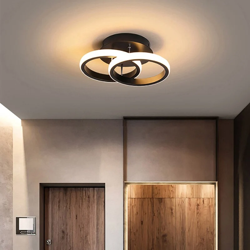Adjustable Energy-Saving LED Ceiling Lamp with Three Rings