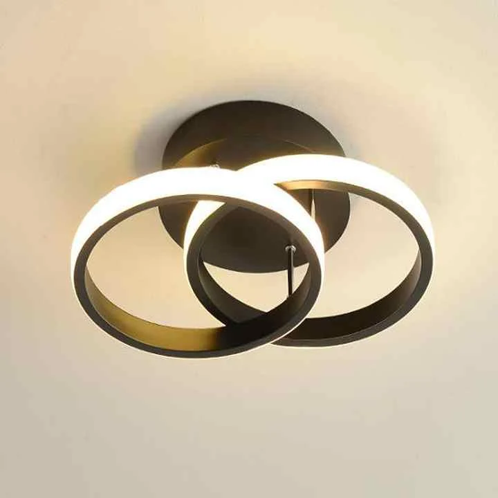Adjustable Energy-Saving LED Ceiling Lamp with Three Rings