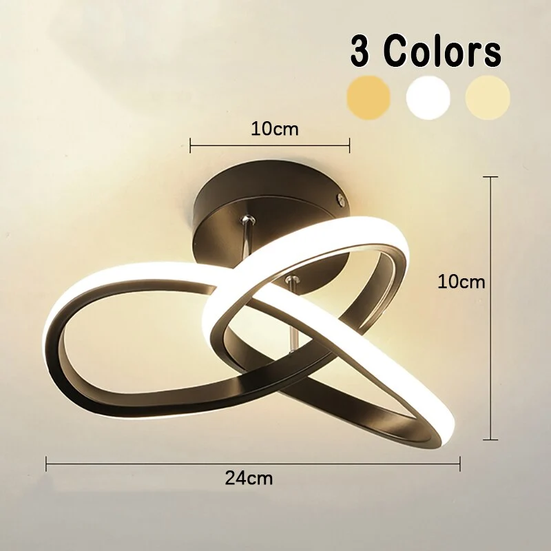 Adjustable Energy-Saving LED Ceiling Lamp with Three Rings