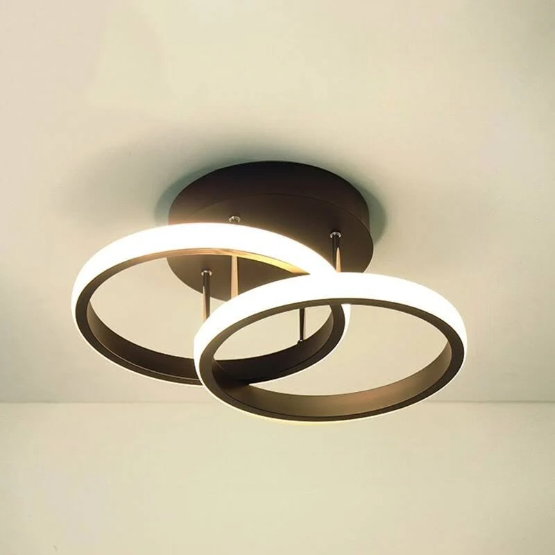 Adjustable Energy-Saving LED Ceiling Lamp with Three Rings