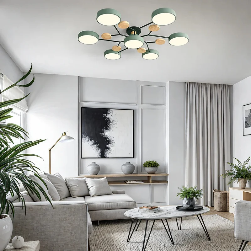 Subtle Geometric Round LED Ceiling Lamp for Modern Rooms