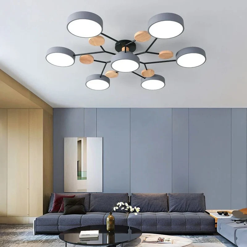 Subtle Geometric Round LED Ceiling Lamp for Modern Rooms