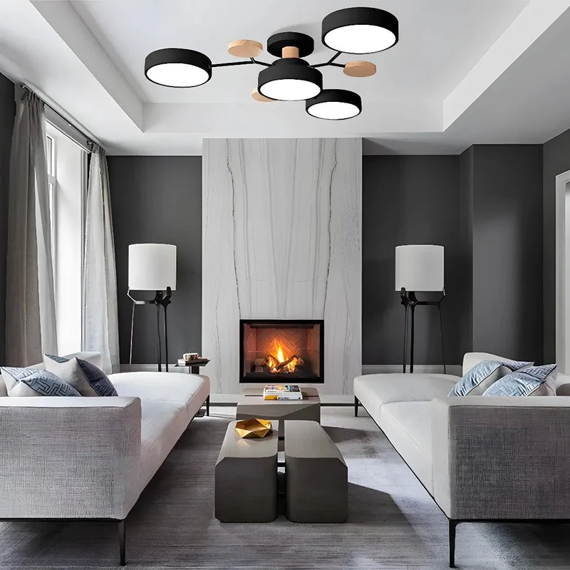Subtle Geometric Round LED Ceiling Lamp for Modern Rooms
