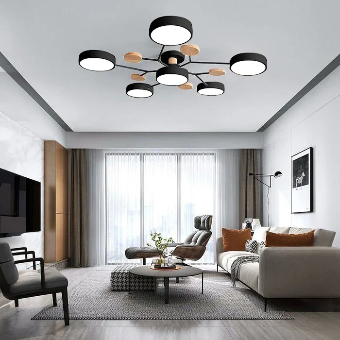 Subtle Geometric Round LED Ceiling Lamp for Modern Rooms