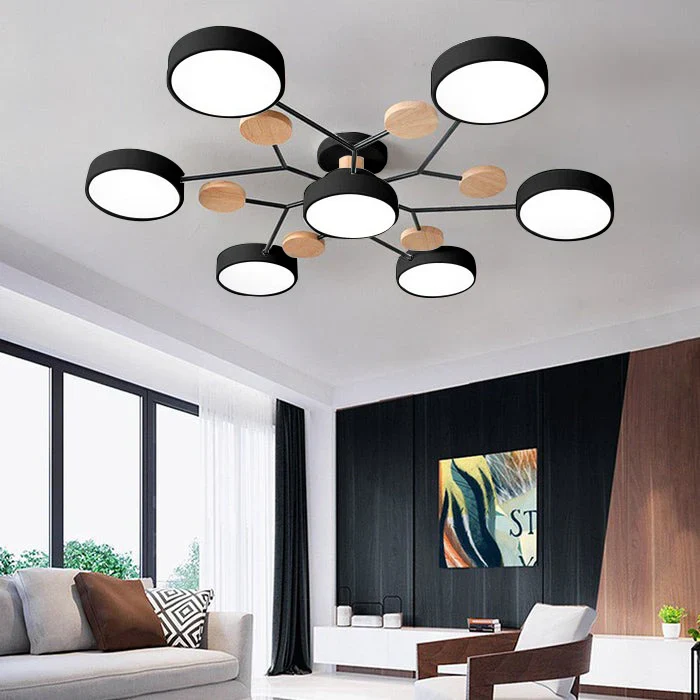 Subtle Geometric Round LED Ceiling Lamp for Modern Rooms