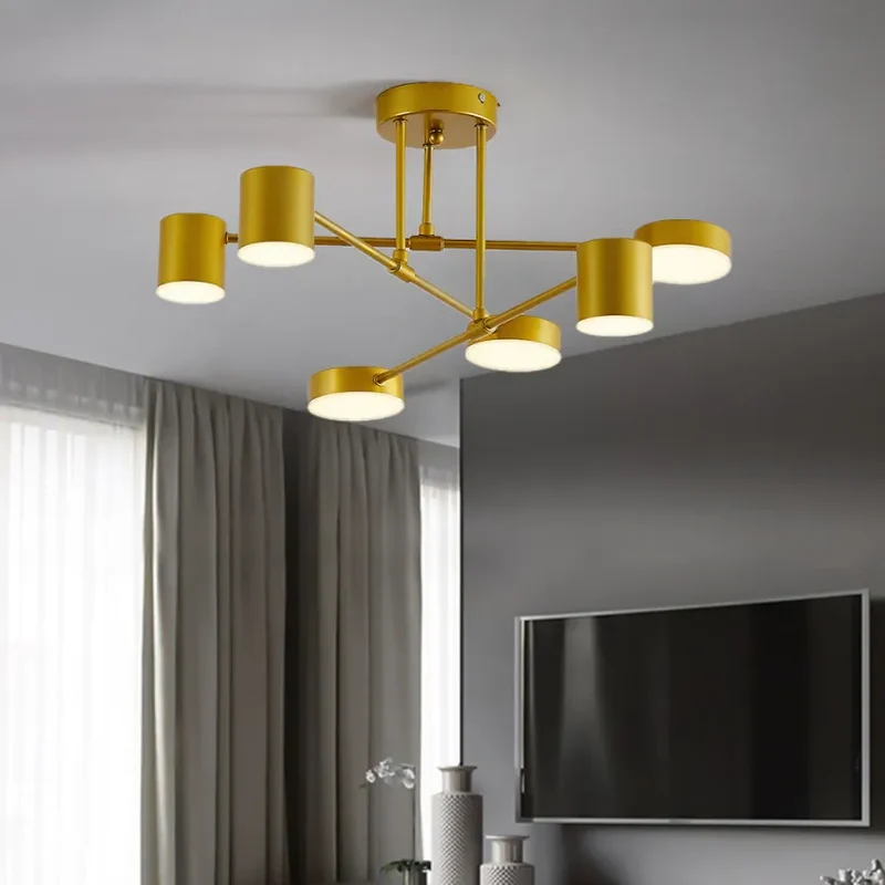 Exquisite Six-Head Ceiling Light with Adjustable Color Modes