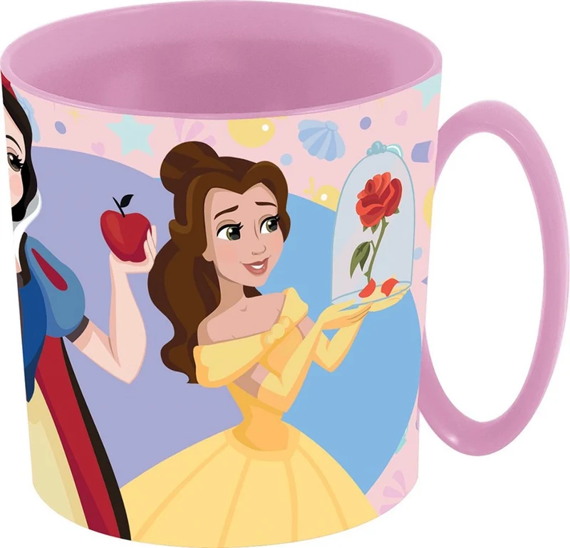 TATAWAY Disney Tazza rosa per in plastica Principesse Jasmine Rapunzel 350 ml