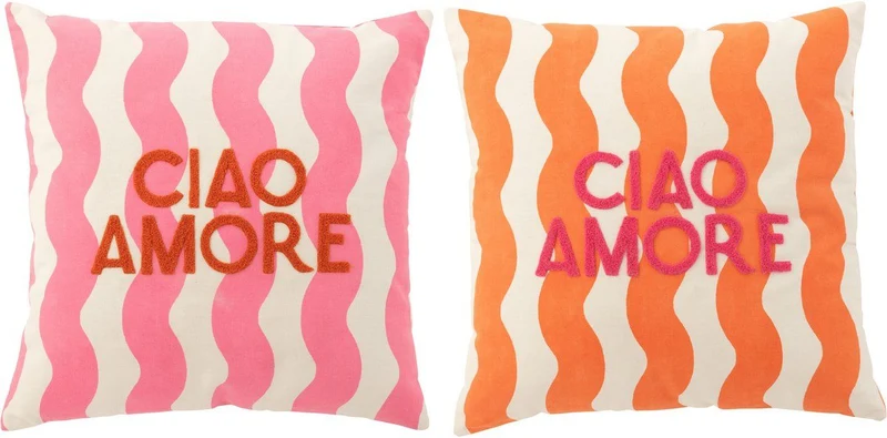 Cuscino "Ciao Amore" 45X45X10cm colori assortiti