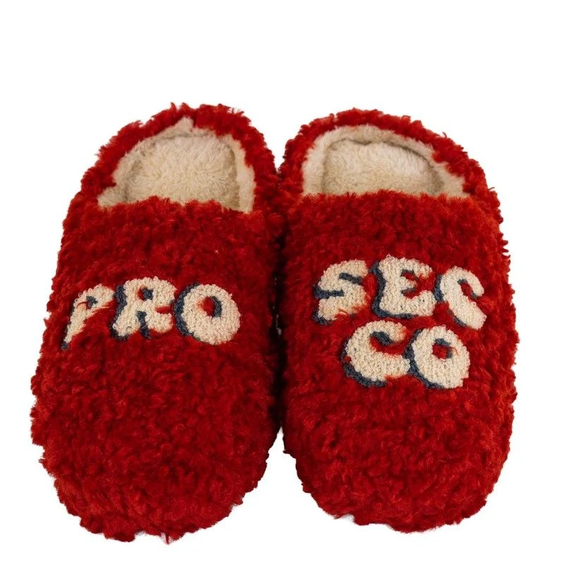 Pantofole con Decorazione Prosecco Taglia L-XL Bianco e Oro Wd Lifestyle