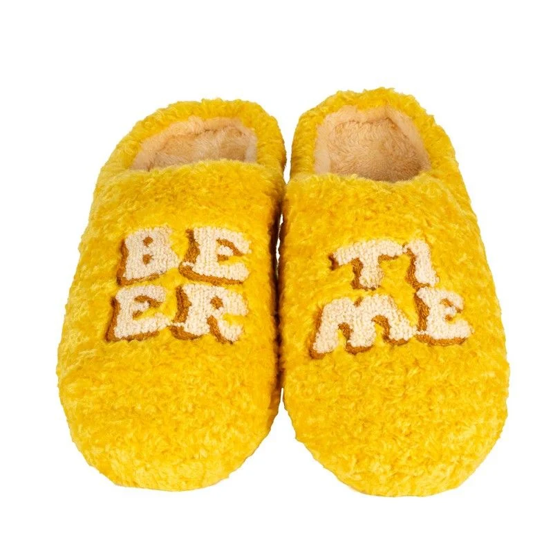 Pantofole a Forma di Boccale di Birra Beer Time Taglia S-M Giallo e Bianco Wd Lifestyle