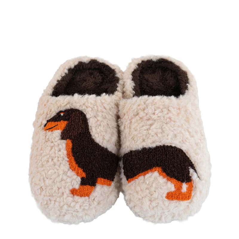 Pantofole con decoro Bassotto Taglia S/M Beige e Nero WD Lifestyle