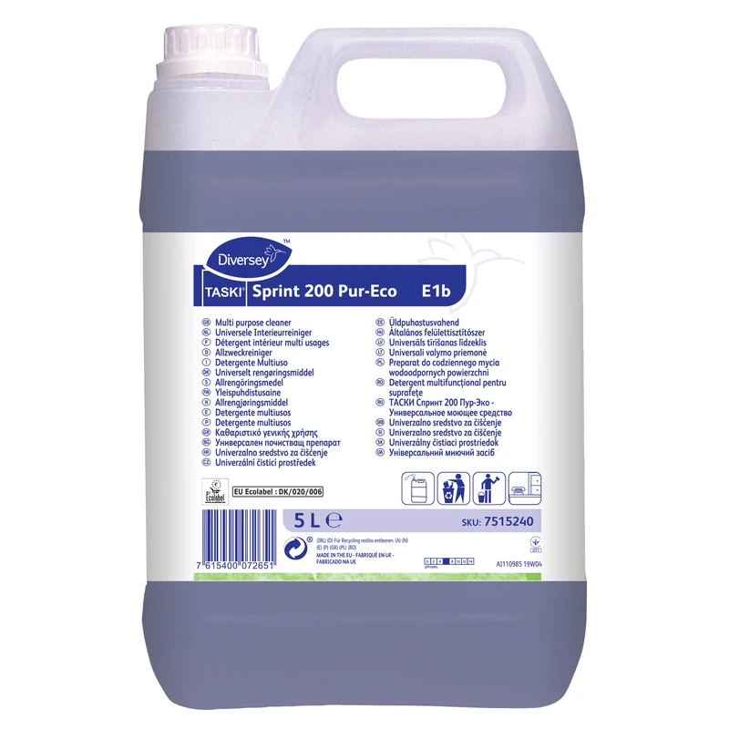 Detergente multiuso Diversey TASKI Sprint 200 Pur-Eco E1b 5 litri DISPONIBILE IN 7 GIORNI LAVORATIVI