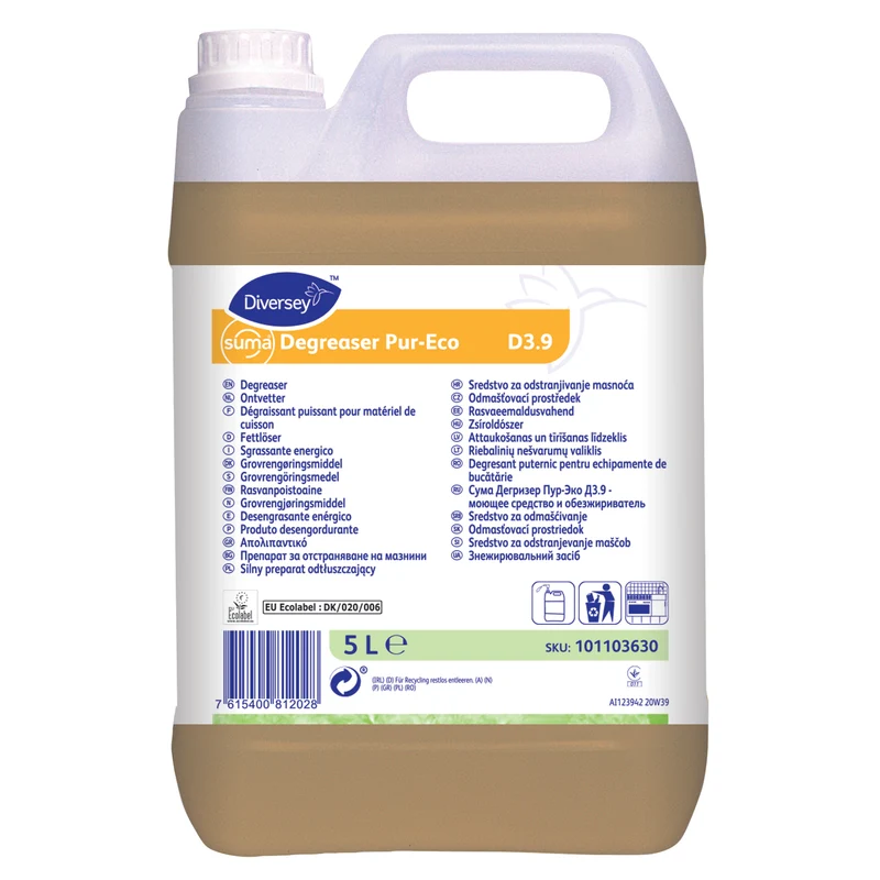 Sgrassante energico ecologico Diversey Suma Degreaser Pur-Eco D3.9 2x5 litri DISPONIBILE IN 7 GIORNI LAVORATIVI