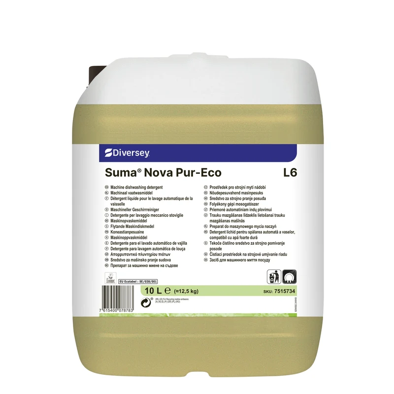 Detergente lavastoviglie per acque dure Diversey Suma Nova Pur-Eco L6 10 litri DISPONIBILE IN 7 GIORNI LAVORATIVI
