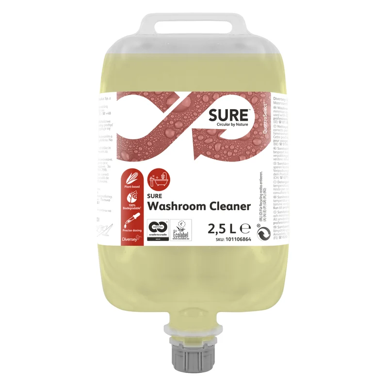 Detergente quotidiano per bagno in QuattroSelect Diversey SURE Washroom Cleaner QS 2x2,5 litri DISPONIBILE IN 7 GIORNI LAVORATIVI