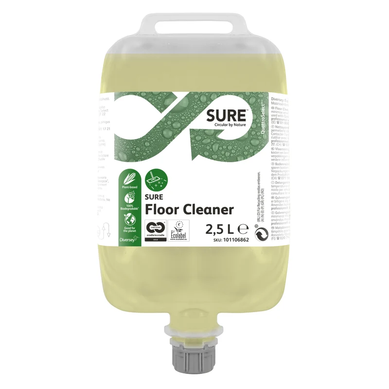 Detergente neutro per pavimenti in QuattroSelect Diversey SURE Floor Cleaner QS 2,5 litri DISPONIBILE IN 7 GIORNI LAVORATIVI