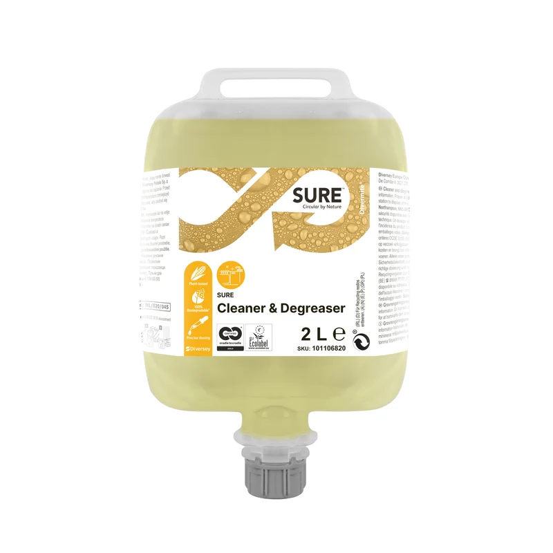 Sgrassatore energico per pavimenti in Divermite Diversey SURE Cleaner & Degreaser DVM 2 litri DISPONIBILE IN 7 GIORNI LAVORATIVI