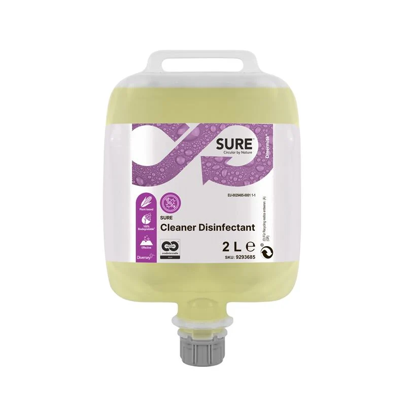 Detergente disinfettante concentrato in cartucce Divermite Diversey SURE Cleaner Disinfectant 2 litri DISPONIBILE IN 7 GIORNI LAVORATIVI