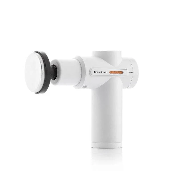 Innovagoods Massaggiatore Pistola Massaggio Muscolare con Caldo e Freddo - 6 Testine Intercambiabili - 6 Velocità - Display LCD - Ricaricabile USB
