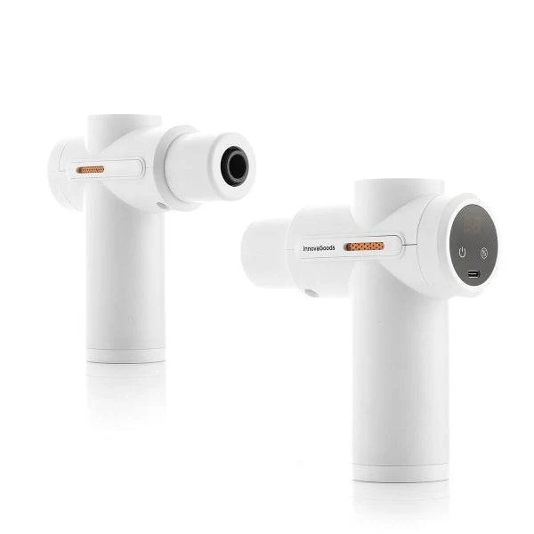 Innovagoods Massaggiatore Pistola Massaggio Muscolare con Caldo e Freddo - 6 Testine Intercambiabili - 6 Velocità - Display LCD - Ricaricabile USB