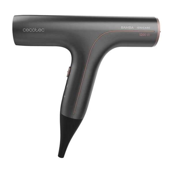 Cecotec Bamba Ionicare 6000 RockStar Soft Asciugacapelli 2 in 1 - Selettore Tattile - Riscaldamento Ultrarapido - Intervallo da 140 a 200°C - Punta Fredda - Cavo Girevole 360º - Colore Grigio Scuro