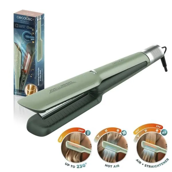 Cecotec RitualCare Air Lisse Blue Piastra per Capelli con Aria - 3 Modalità di Utilizzo - Temperatura Regolabile - Tecnologia Ionica - Motore Silenzioso senza Spazzole - Filtro Estraibile - Colore Verde