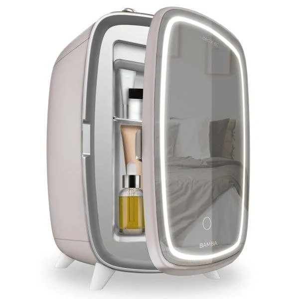 Cecotec CoolingBeauty 6000 Mirror Rose Frigorifero per Cosmetici con Specchio - Capacità 6L - Luce LED con 3 Intensità - Silenzioso - Raffreddamento fino a 10ºC - Colore Rosa Pallido