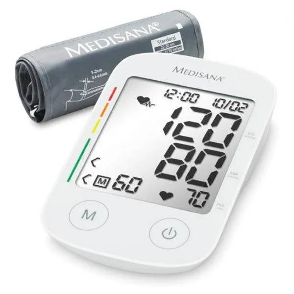 Medisana BU535 Misuratore di Pressione Bracciale Automatico - Misurazione Oscillometrica Precisa con Rilevazione Aritmie - 120 Memorie per 2 Utenti - Display XL ad Alta Leggibilità - Bracciale 22‑36cm
