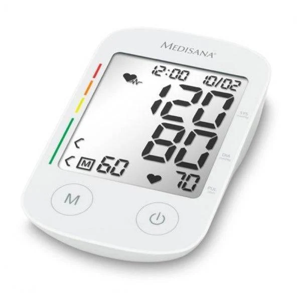 Medisana BU535 Misuratore di Pressione Bracciale Automatico - Misurazione Oscillometrica Precisa con Rilevazione Aritmie - 120 Memorie per 2 Utenti - Display XL ad Alta Leggibilità - Bracciale 22‑36cm