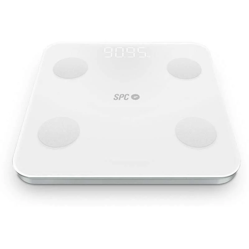 SPC Atenea Fit 3 Bilancia Intelligente da Bagno - Registra e Identifica fino a 10 Utenti - Design in Cristallo - Display LED - Attivazione Tattile - Capacità 180kg