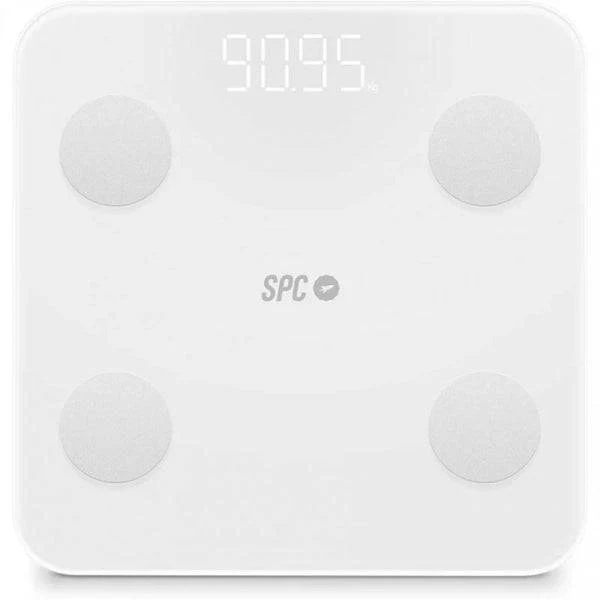SPC Atenea Fit 3 Bilancia Intelligente da Bagno - Registra e Identifica fino a 10 Utenti - Design in Cristallo - Display LED - Attivazione Tattile - Capacità 180kg