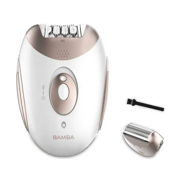 Cecotec Bamba SkinCare Depil-Action Epilatore Cordless - Uso con e senza Cavo - Batteria 700mAh - 40min di Uso Continuo - 2 Velocità - 2 Testine Intercambiabili - Colore Bianco