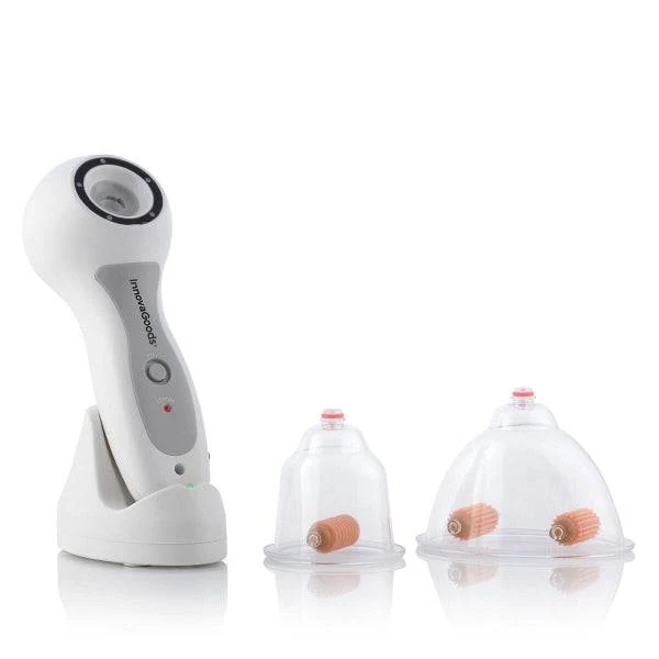 Innovagoods Apparecchio Anticelulitico Vacuumterapia Pro - Intensità Regolabile - Ricaricabile USB - Rulli di Aspirazione Inclusi - Uso Quotidiano 5-10 Minuti - Colore Bianco Grigio
