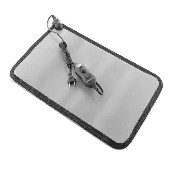 Innovagoods Tappetino Riscaldante per Piedi - Potenza 50W - Voltaggio 240V - Cavo 150cm - Temperatura Regolabile - Antiscivolo - Facile da Pulire - 50x31x0.75cm - Colore Grigio e Nero