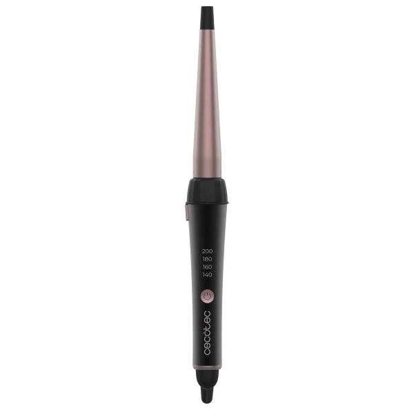 Cecotec SurfCare TwistConic Arricciacapelli 25mm - Gomito 90° - Guanto Termico e Astuccio - Ceramico - Temperatura da 140 a 200°C - Cavo 360° - 2 Clip per Capelli - Colore Nero e Rosa