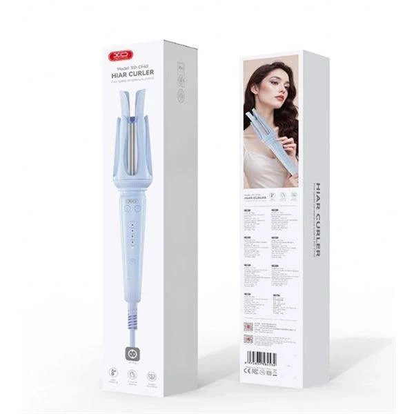 XO CF40 Arricciacapelli - 40W - Punta 360° - Autocurvatura - Controllo della Temperatura Digitale con 4 Livelli - Spegnimento Automatico - Colore Blu