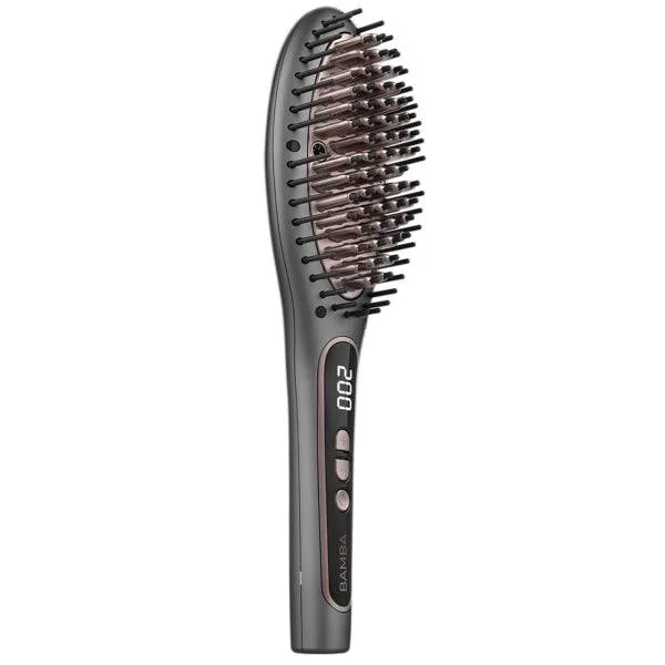 Cecotec InstantCare Smooth Brush Spazzola Lisciante Ceramica - Display LED - Temperatura Regolabile fino a 220°C - Spegnimento Automatico - Cavo 3m - Colore Grigio Scuro