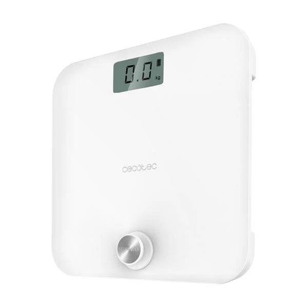 Cecotec Surface Precision 10000 Healthy White Bilancia Pesapersone - Energia senza Pile - 4 Sensori di Precisione - Cristallo Temperato - Display LCD - Spegnimento Automatico - Piedini Antiscivolo - Colore Bianco