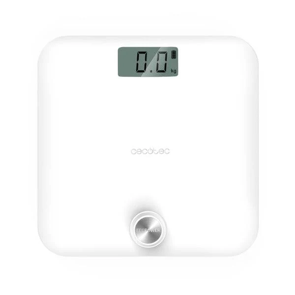 Cecotec Surface Precision 10000 Healthy White Bilancia Pesapersone - Energia senza Pile - 4 Sensori di Precisione - Cristallo Temperato - Display LCD - Spegnimento Automatico - Piedini Antiscivolo - Colore Bianco